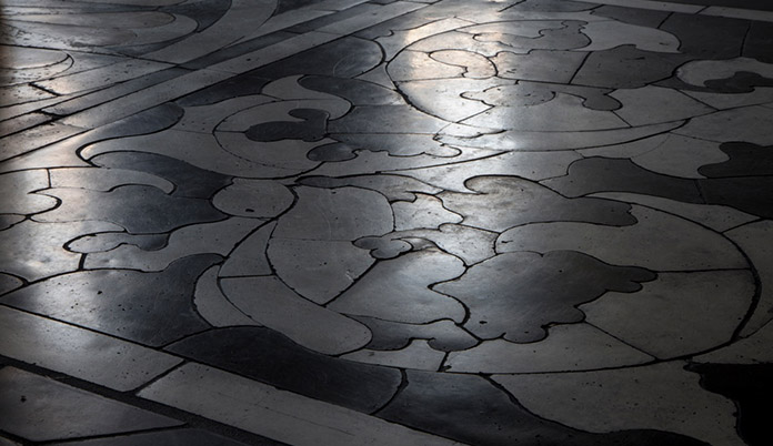 Katrín Sigurdardóttir, Foundation, 2013. Colored concrete and wood. Installation view, SculptureCenter, 2014. Photo: Ron Amstutz.
