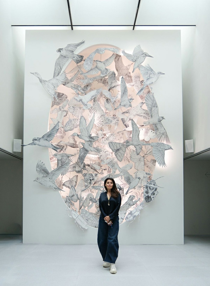 Es Devlin with Come Home Again, 2026. Painted plywood, sound, LED, 5 × 3 m. Photo: © FUTURA SEOUL.