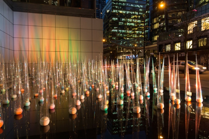 Khan Lee, Red, Green, Blue, 2016. Site-specific installation at Vancouver Art Gallery Offsite. Photo: Pardeep Singh.