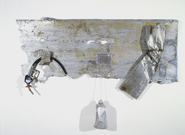 Robert Rauschenberg, Summer Knight Glut, 1987. Assembled metal parts, 67.5 x 96 x 9 inches. Courtesy Robert Rauschenberg Foundation. © Robert Rauschenberg/Licensed by VAGA, New York, NY. Photo: Dorothy Zeidman.