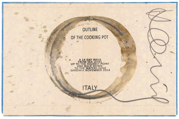 Hamish Fulton, Outline of the Cooking Pot. Sardinia, 2014.
