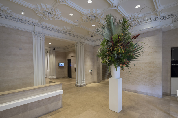 Installation view of Using Walls, Floors, and Ceilings: Willem de Rooij, Bouquet XI, 2014. © The Jewish Museum, New York. Photo: David Heald.