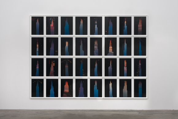 Peter Wegner, Buildings Made of Sky IV, 2009. Pigment prints, 32 installed. Courtesy of Kayne Griffin Corcoran.