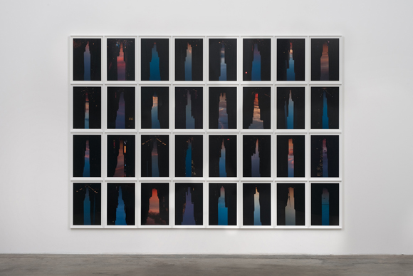 Peter Wegner, Buildings Made of Sky IV, 2009. Pigment prints, 32 installed. Courtesy of Kayne Griffin Corcoran.