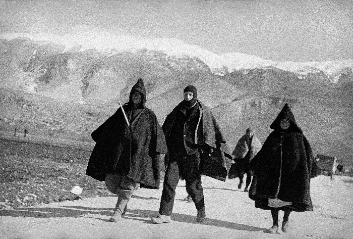 Voula Papaioannou, Shepherds in Ioannina, 1950-1953. Photograph. © Benaki Museum Photographic Archives.