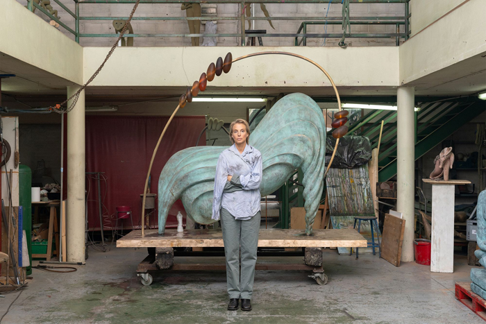 Portrait of Camille Henrot with&nbsp;73/37 (Abacus), 2024. Photo: Nicolas Brasseur. Courtesy of Hauser & Wirth