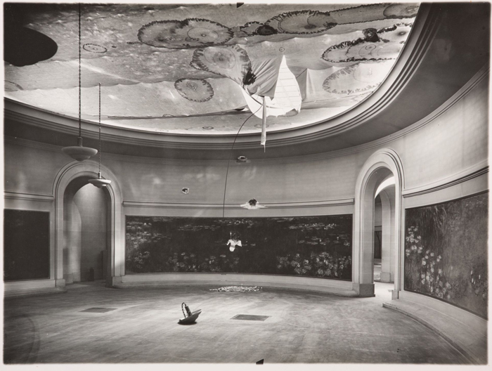 Cyprien Gaillard, Wassermusik II, 2025. Details, Paris, Musée de l’Orangerie, Photograph of Monet’s Water Lilies, August 30, 1944. Collection of Musée de l’Orangerie, Paris.  Cyprien Gaillard, Wassermusik II, 2025. Details, Paris, Musée de l’Orangerie, Photograph of Monet’s Water Lilies, August 30, 1944. Collection of Musée de l’Orangerie, Paris.