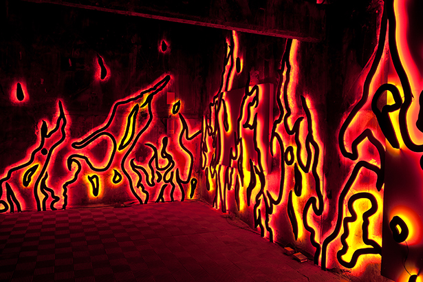 Los Carpinteros, Candela, 2013. Painted MDF, LED lights, dimensions variable. Photo: Paco Gómez. Courtesy of Sean Kelly Gallery, New York, and Matadero de Madrid © Los Carpinteros. 